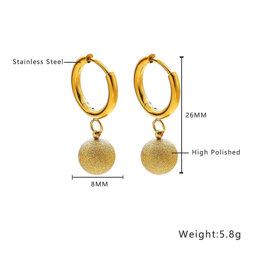Luna Drop Gold Hoop Earrings