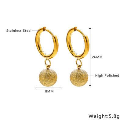 Luna Drop Gold Hoop Earrings