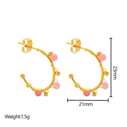 Blush Charm Hoop Earrings