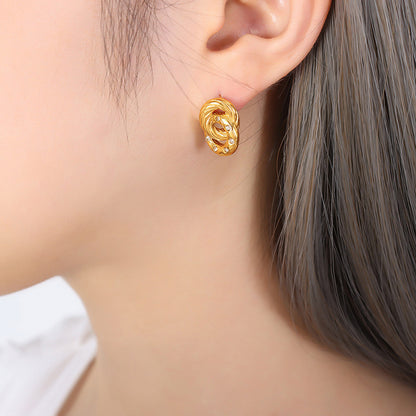 Aurette Crystal Knot Stud Earrings