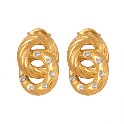 Aurette Crystal Knot Stud Earrings