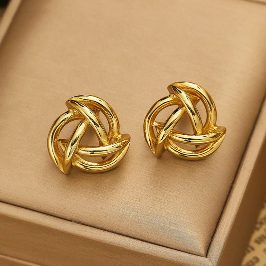 Aurora Knot Gold Stud Earrings