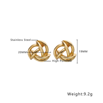 Aurora Knot Gold Stud Earrings