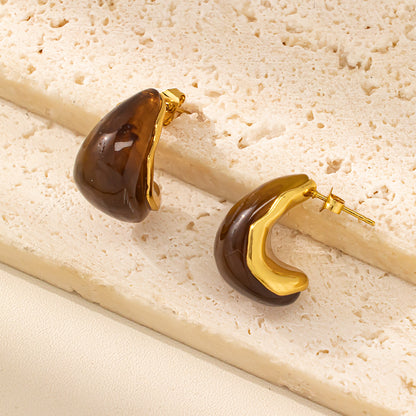 Aurora Stone Drop Stud Earrings