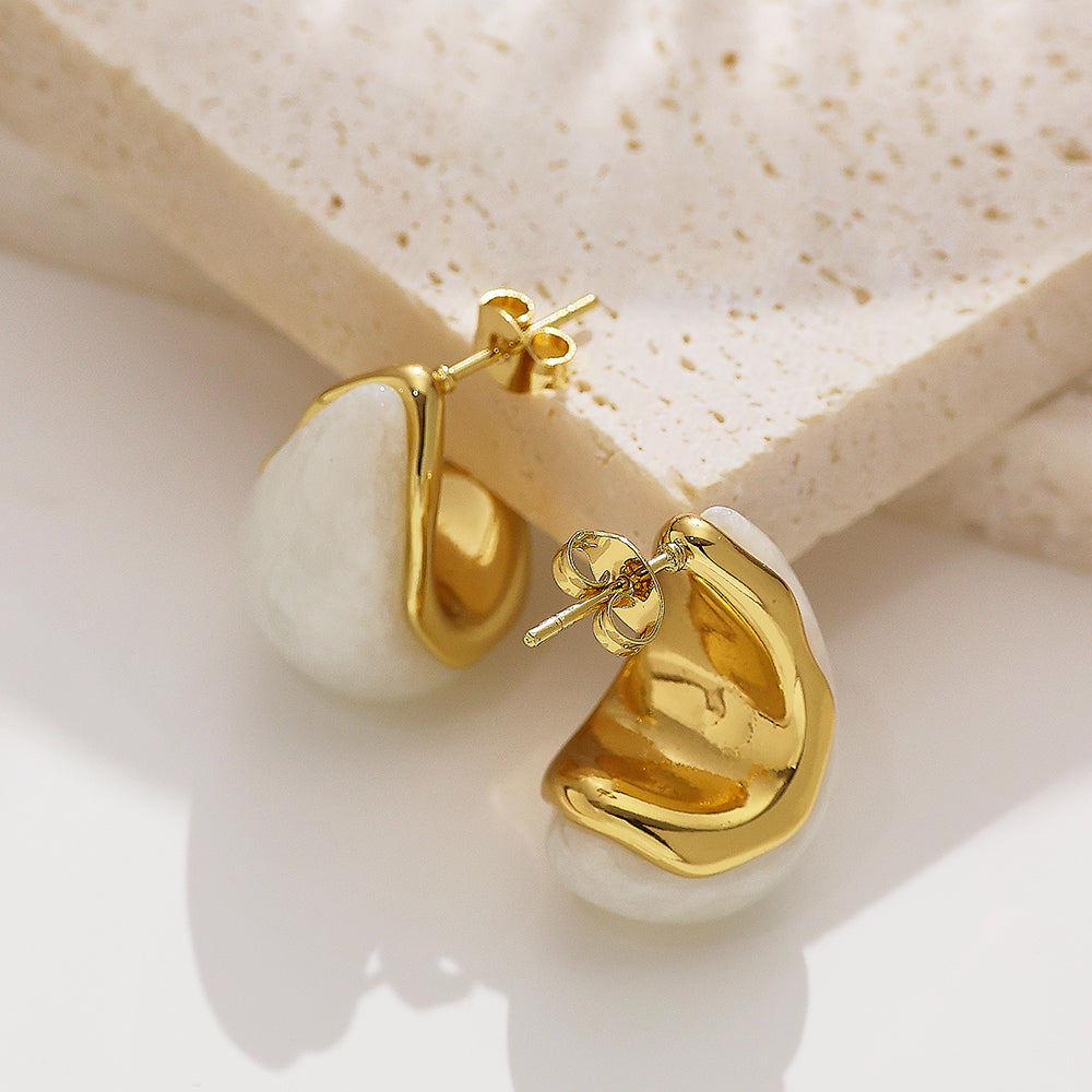 Aurora Stone Drop Stud Earrings