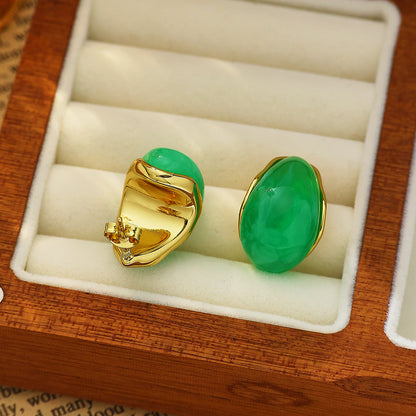 Aurora Stone Drop Stud Earrings