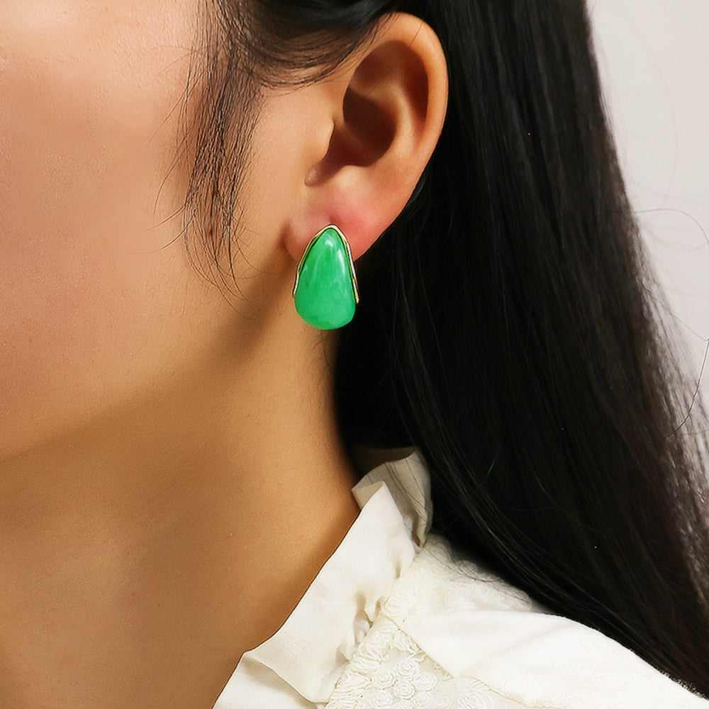 Aurora Stone Drop Stud Earrings