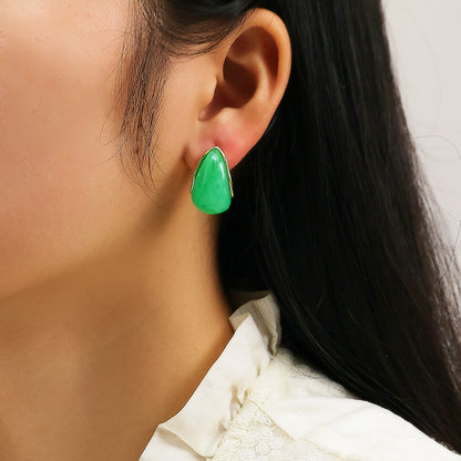 Aurora Stone Drop Stud Earrings