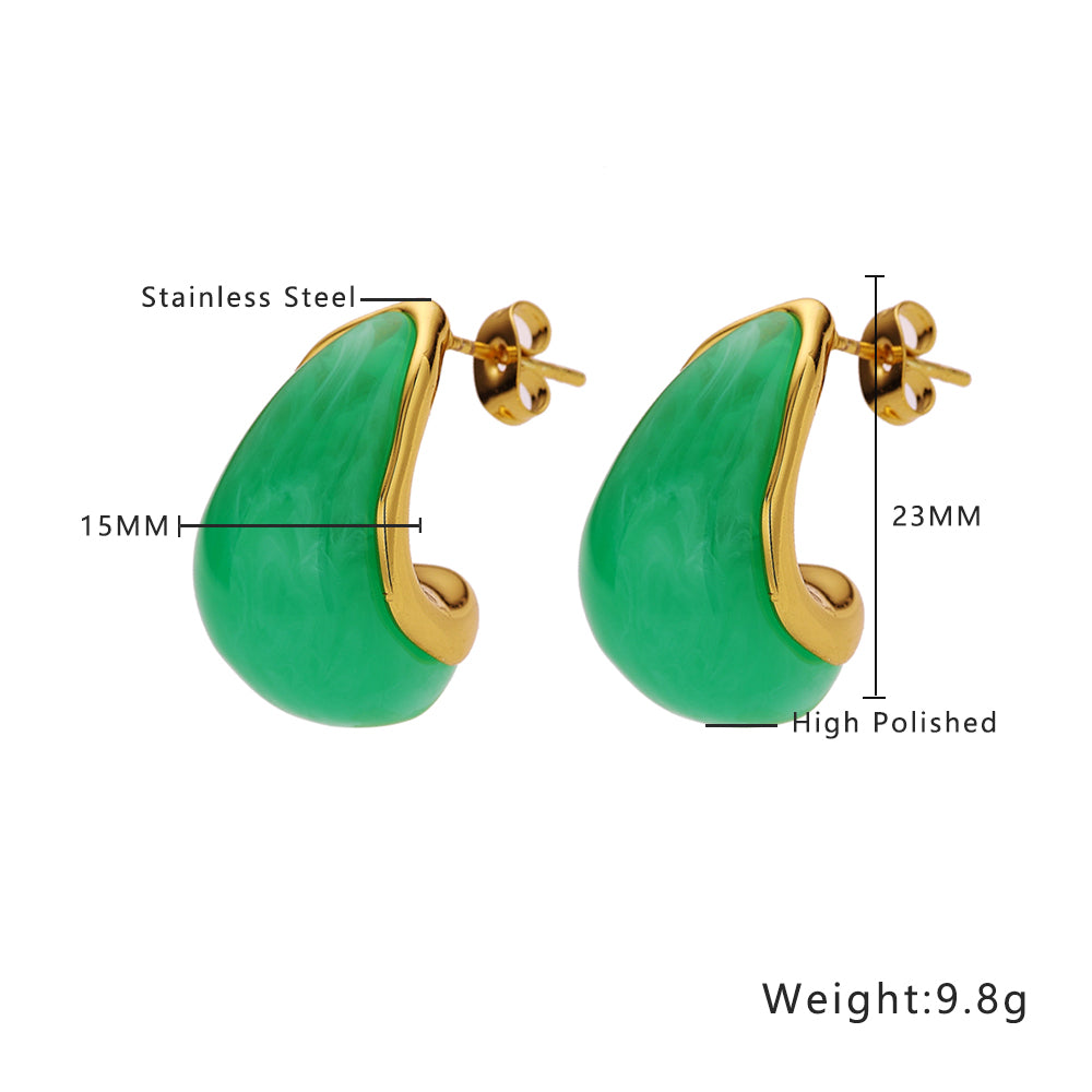 Aurora Stone Drop Stud Earrings