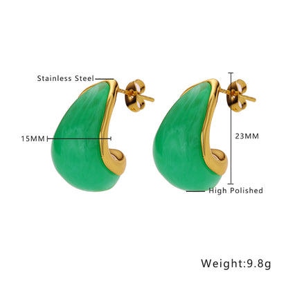 Aurora Stone Drop Stud Earrings