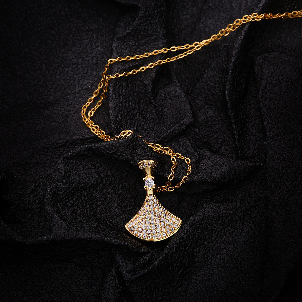 Celeste Fan Zircon Necklace