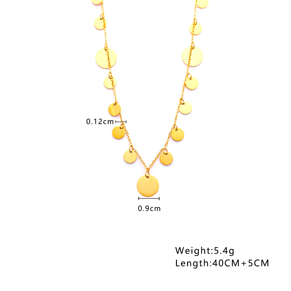 Luna Gold Coin Charm Necklace