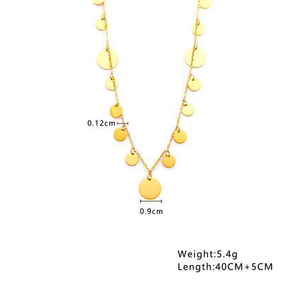 Luna Gold Coin Charm Necklace
