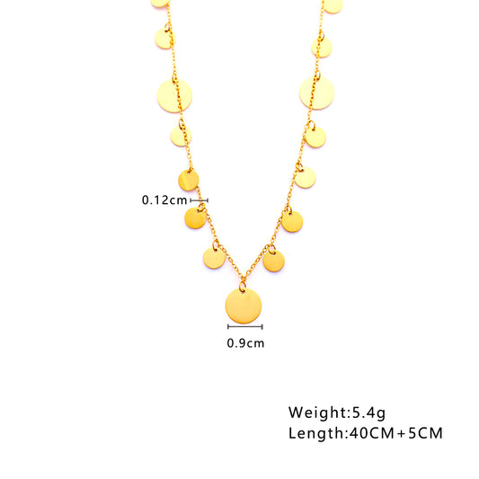 Luna Gold Coin Charm Necklace