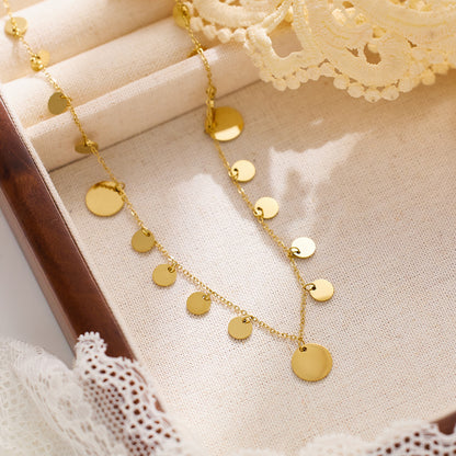 Luna Gold Coin Charm Necklace