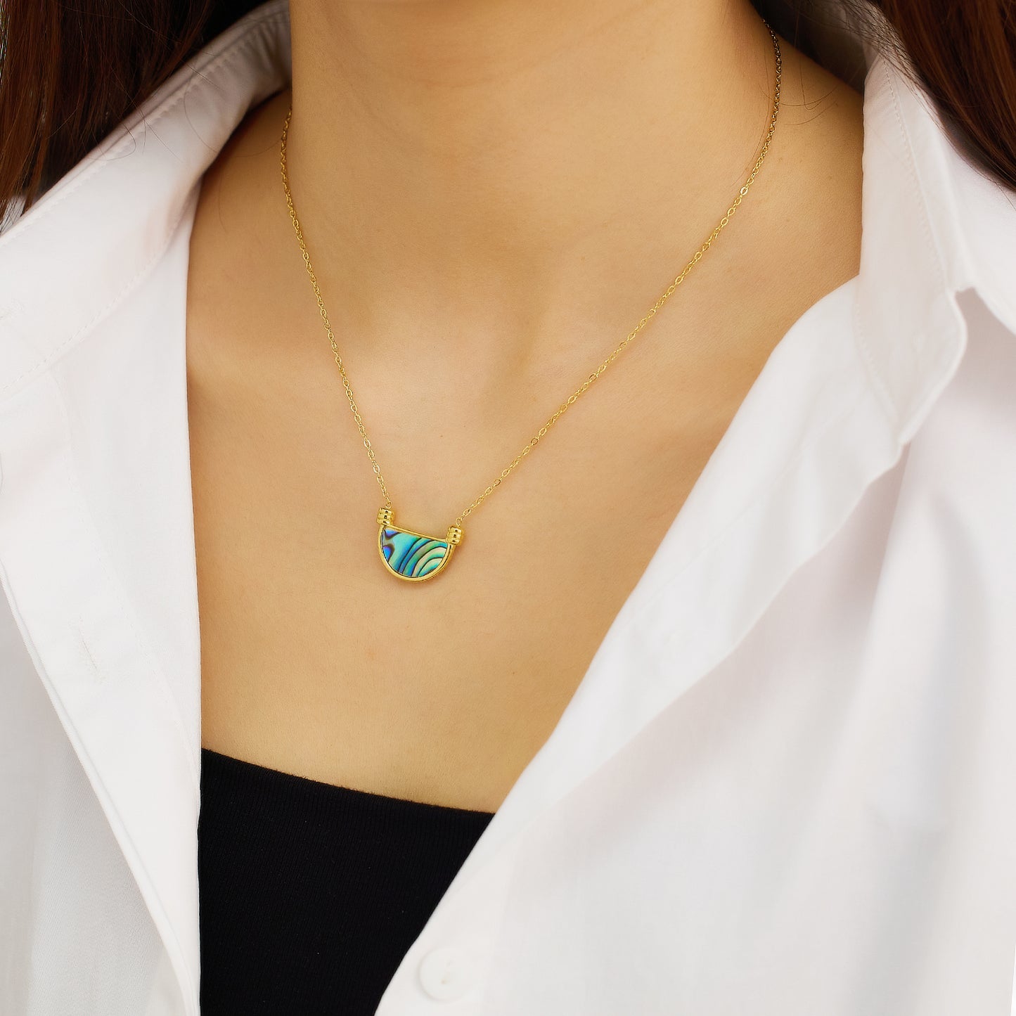 Oceana Abalone Shell Pendant Necklace