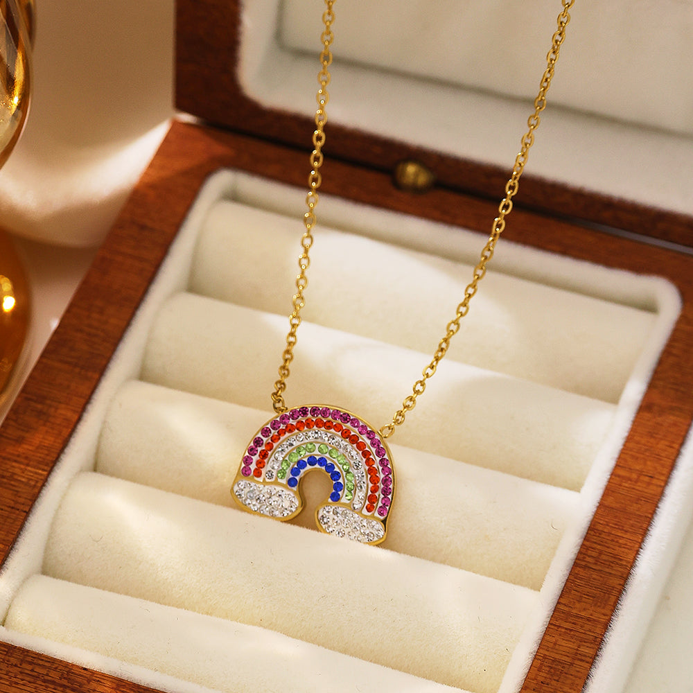 Aurora Rainbow Zircon Pendant Necklace