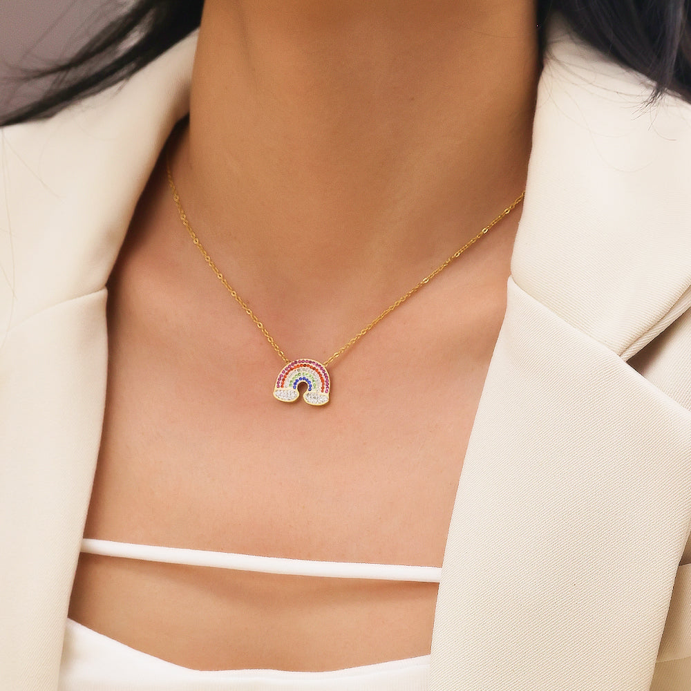 Aurora Rainbow Zircon Pendant Necklace