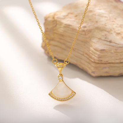 Celeste Fan Zircon Necklace