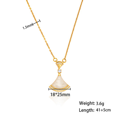 Celeste Fan Zircon Necklace