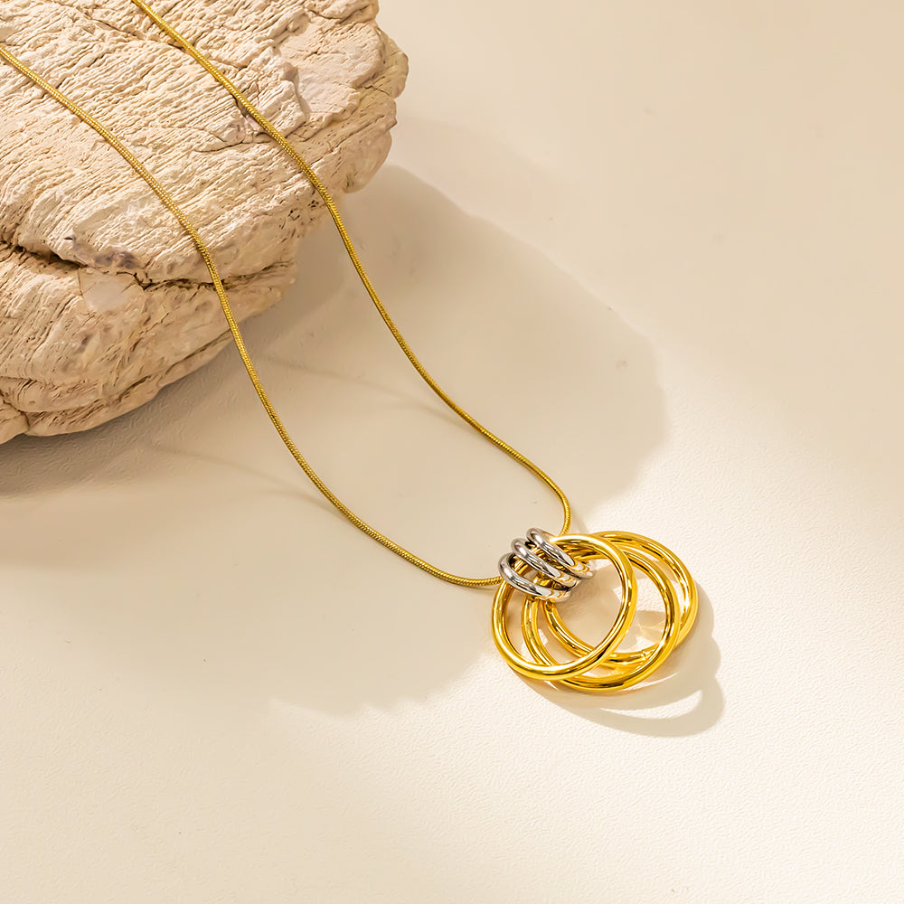 Interlock Rings Pendant Necklace