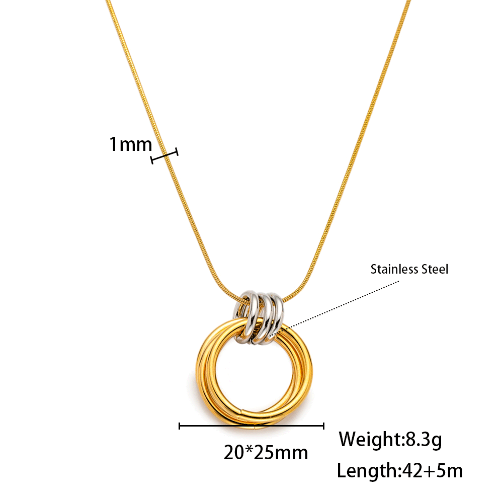 Interlock Rings Pendant Necklace