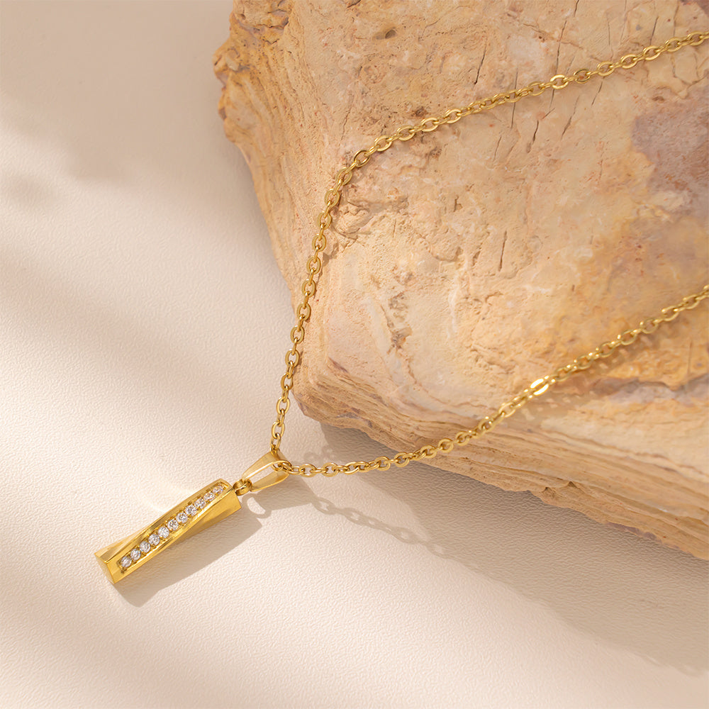 Astra Zircon Bar Pendant Set