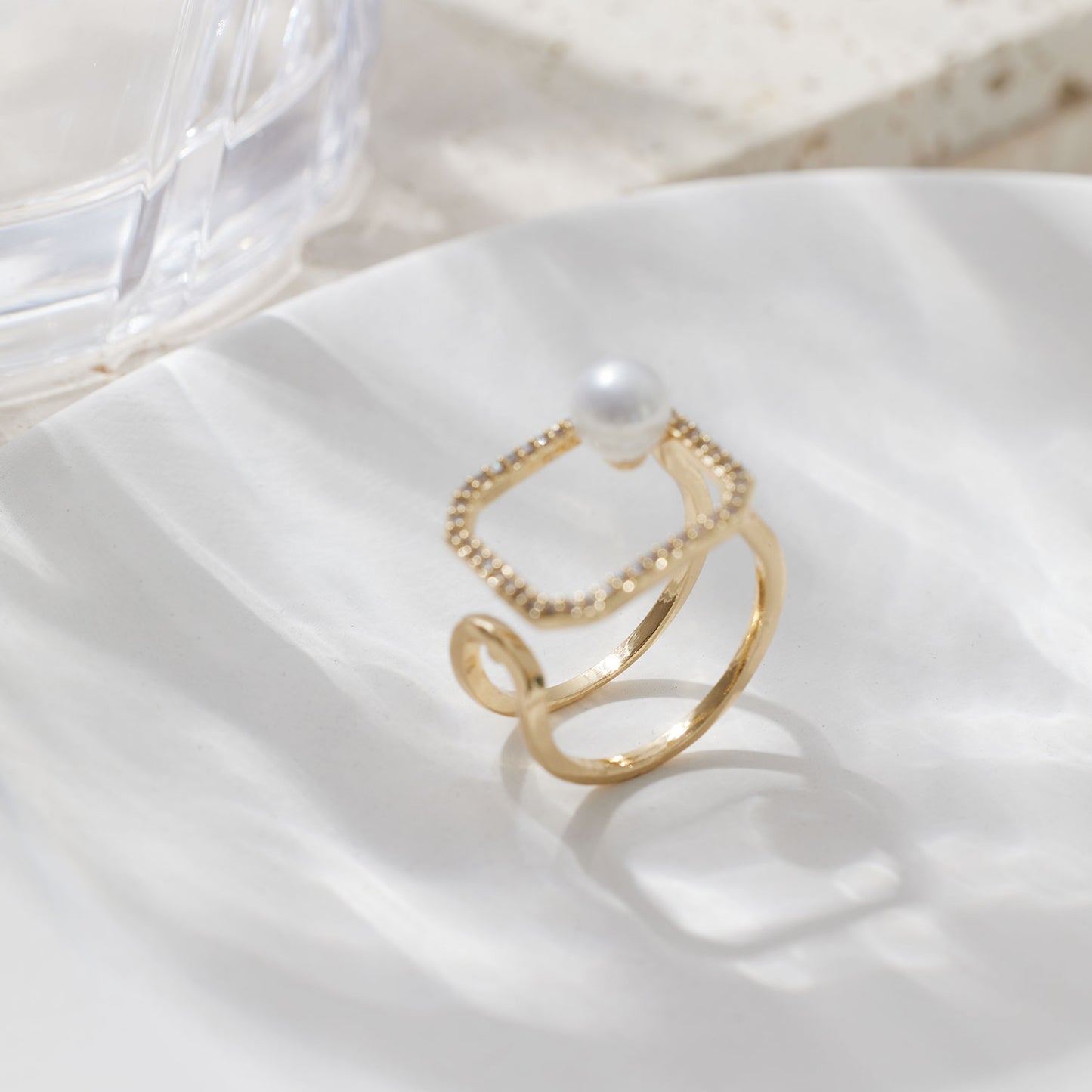Celeste Pearl Frame Ring