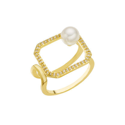 Celeste Pearl Frame Ring
