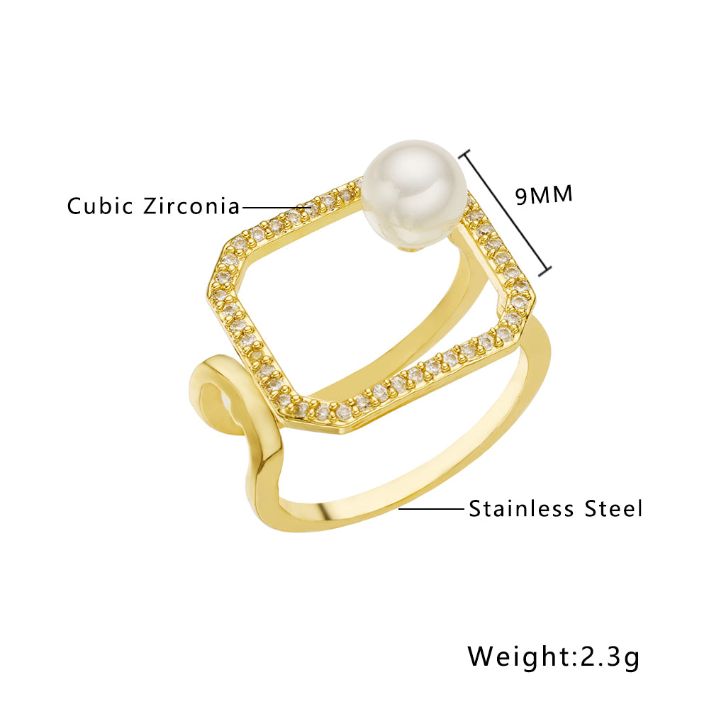 Celeste Pearl Frame Ring