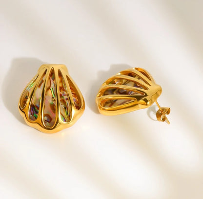 Tideglow Shell Stud Earrings