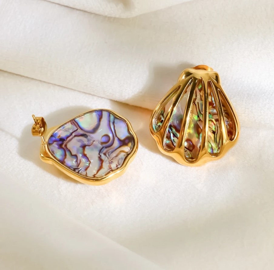 Tideglow Shell Stud Earrings