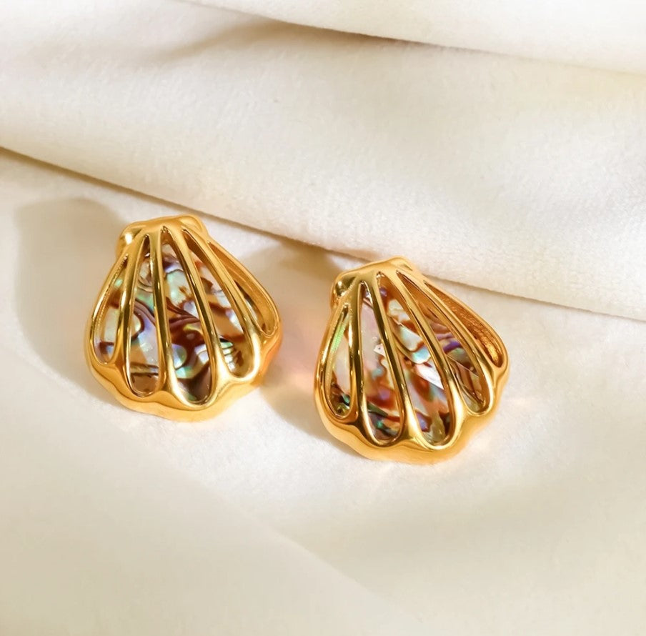 Tideglow Shell Stud Earrings