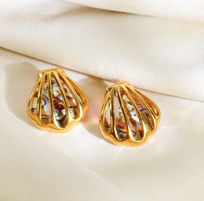 Tideglow Shell Stud Earrings
