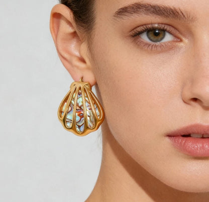 Tideglow Shell Stud Earrings