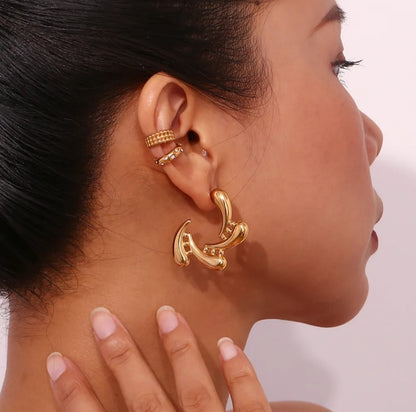 Cascade Sculptural Hoops