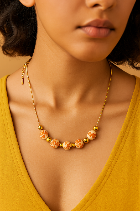 Amber Bloom Bead Necklace