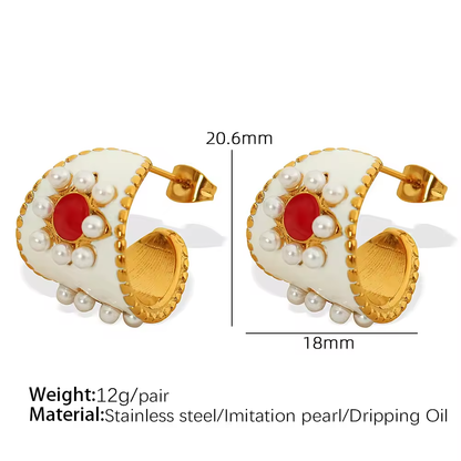Saanvi Maharani Pearl Stud Earrings