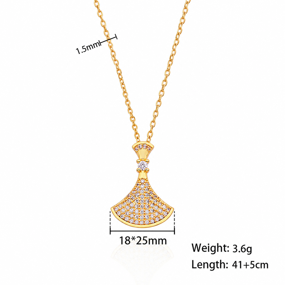 Celeste Fan Zircon Necklace