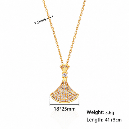 Celeste Fan Zircon Necklace