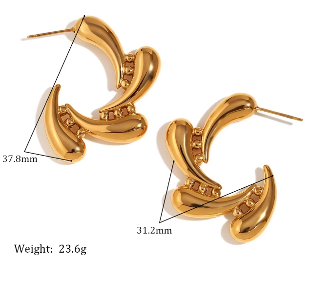 Cascade Sculptural Hoops