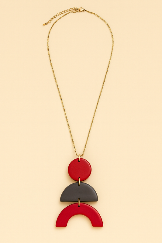 Geometric Trio Statement Pendant Necklace