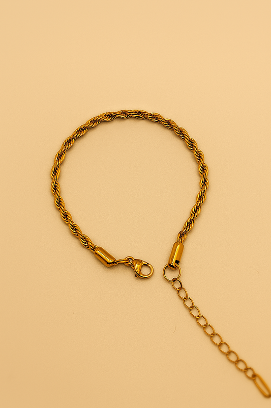 Golden Twist Rope Bracelet