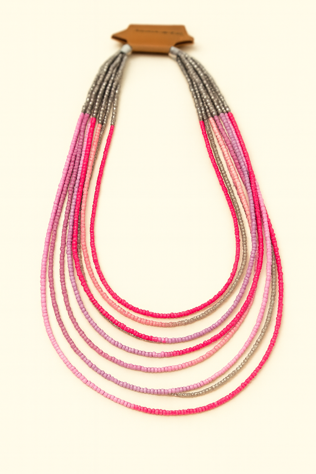 Blush Cascade Multi-Strand Beaded Necklace