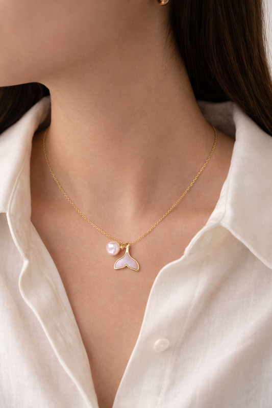 Marina Pearl Tail Necklace