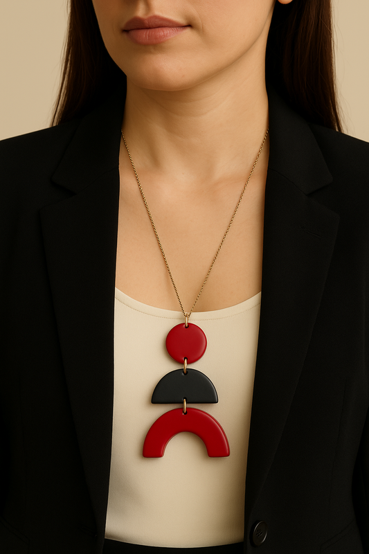 Geometric Trio Statement Pendant Necklace