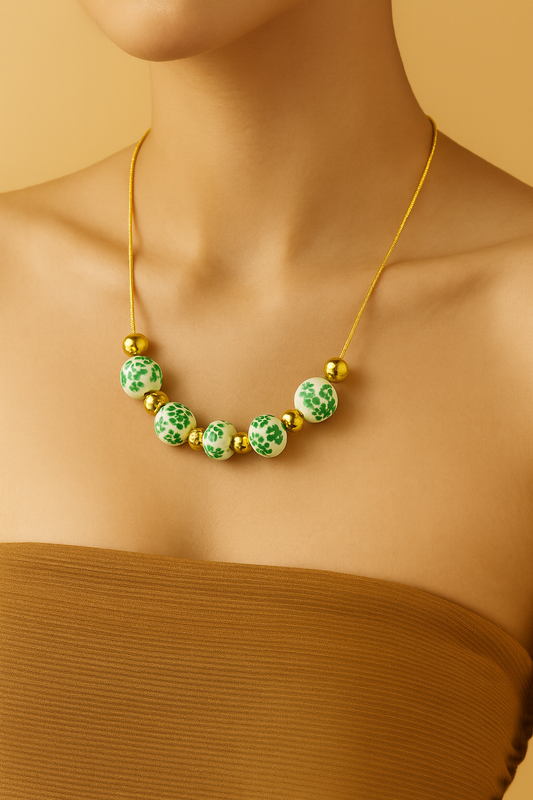 Amber Bloom Bead Necklace