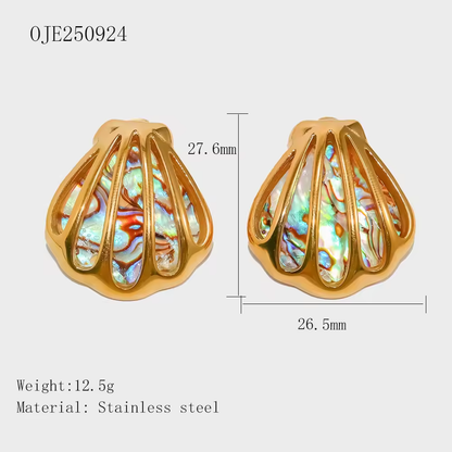Tideglow Shell Stud Earrings