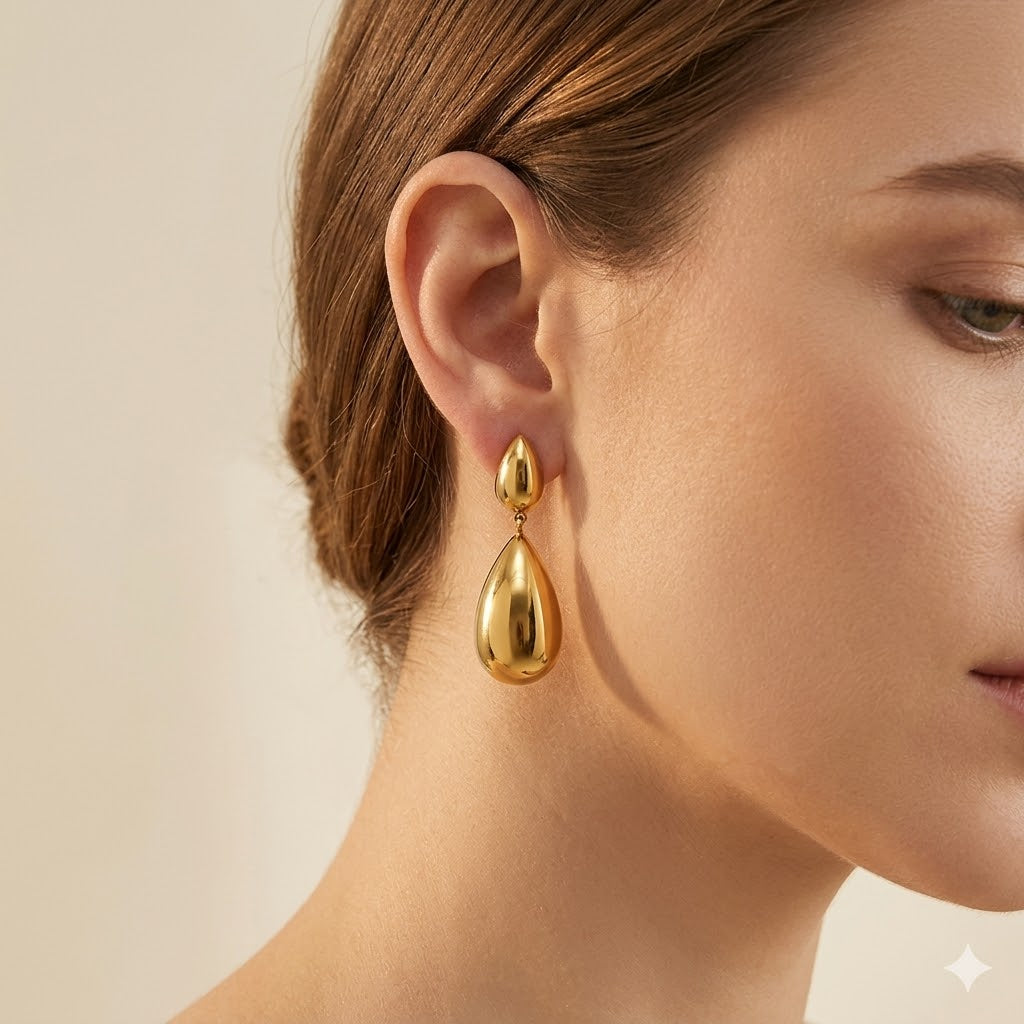 Aurelia Gold Teardrop Drop Earrings