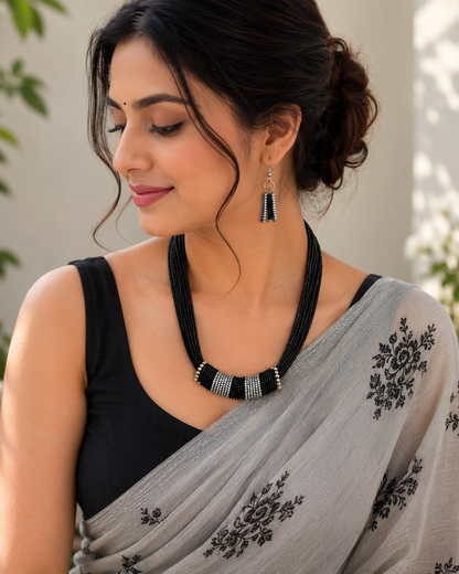 Saanvi Midnight Axis Beaded Necklace Set